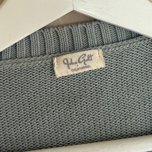 John Galt Brandy Melville Button Cardigan Academia Sage Green Cotton One Size - Picture 3 of 6